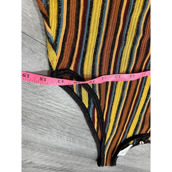 ZARA Knit Women's Colorful Striped Knit Tank Top Shimmer Sz L - Picture 5 of 7